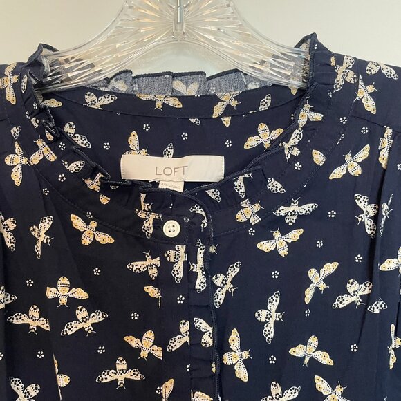 Loft Bee Ruffle Top Blouse - Picture 4 of 10